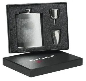 Eiger Flachmann Set mit Trichter und 4 Bechern