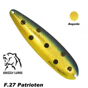 Grizzly Baltic Gr. L 140mm blau / gold / gelb mit schwarzen Punkten Patrioten