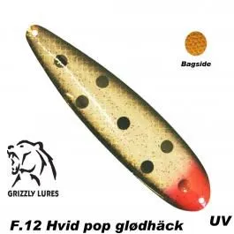 Grizzly Baltic Gr. L 140mm schwarz / weiss mit rotem Schwanz und Punkten ( Hvid Pop UV )