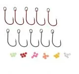 Savage Gear S1 Single Hook Kit Einzelhaken Gr.3/0 10 Stück ( 5x schwarz, 5x rot )